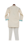 Pre-Order: Off-White Embroidered Kurta with Churidar