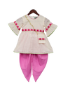 Pre-Order: Off-White Embroidery Kurti with Dhoti