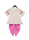 Pre-Order: Off-White Embroidery Kurti with Dhoti