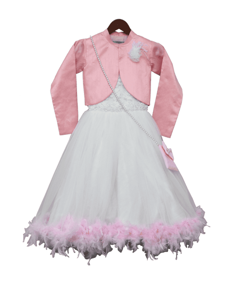 Pre-Order: Off-White Fur Gown with Shrug