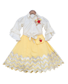 Pre-Order: Off-White Knotted Top with Yellow Gota Lehenga