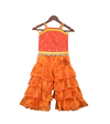 Pre-Order: Orange Sequence Top with Orange Leheriya Sharara
