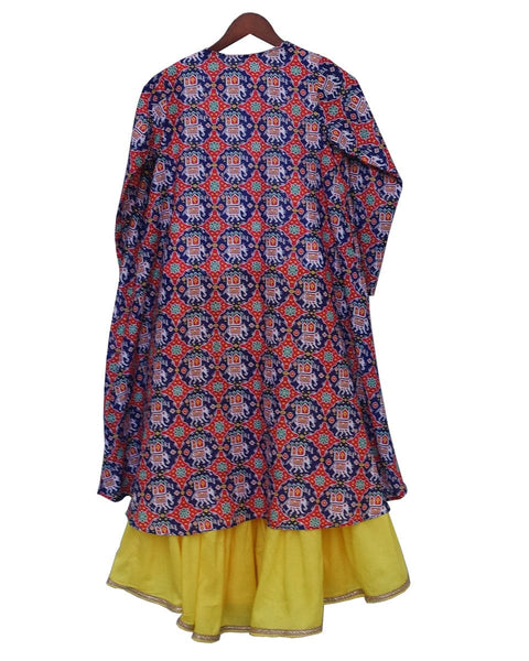 Pre-Order: Patola Print Long Shrug with Sharara Set