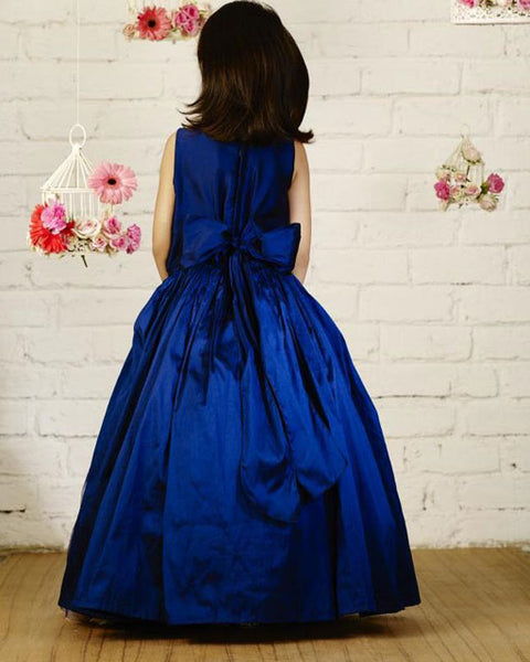 Pre-Order: Sequence with Blue Tafetta Flared Gown