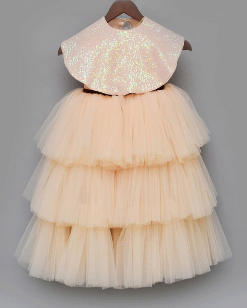 Pre-Order: Peach Gown with Cape