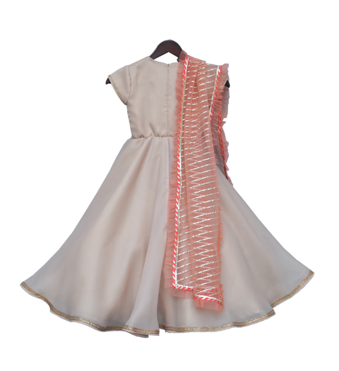 Pre-Order: Peach Anarkali Dress with Peach Dupatta