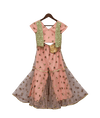Pre-Order: Peach Buttie Short Top with attached Jacket & Sharara