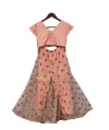 Pre-Order: Peach Buttie Short Top with attached Jacket & Sharara