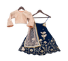 Pre-Order: Peach Embroidery Choli with Blue Gota Lehenga & Gota work Dupatta