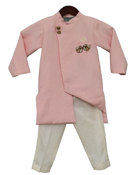 Pre-Order: Peach Linen Ajkan with Pant