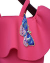 Pre-Order: Pink Lycra Crop Top with Printed Pant