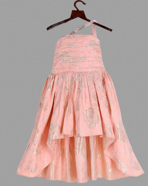 Pre-Order: Peach Gown with Pearl on Strips