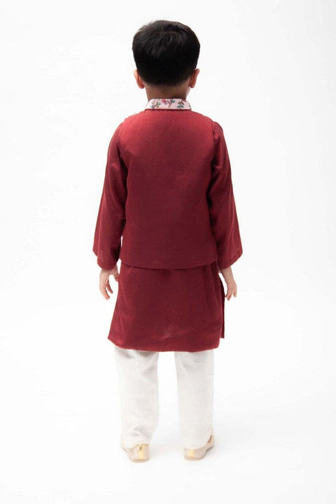 Pre-Order: Pink Embroidery Nehru Jacket Set