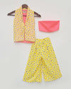 Pre-Order: Pink Knotted Top with Printed Jacket and Pant