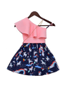 Pre-Order: Pink Lycra Top with Printed Skirt