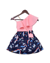 Pre-Order: Pink Lycra Top with Printed Skirt