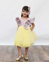 Pre-Order: Pink Shimmer and Yellow Glitter Net Frock