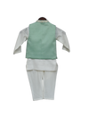 Pre-Order: Pista Green Embroidery Nehrujacket with Kurta & Churidar