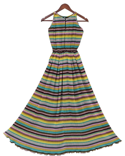 Pre-Order: Pleated Printed High Low Dress