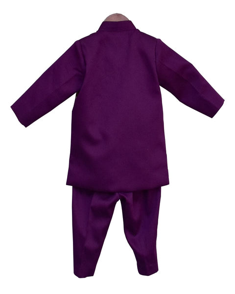 Pre-Order: Purple Embroidery Ajkan with Pant