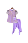 Pre-Order: Purple Butti Net Kurti with Dhoti