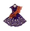 Pre-Order: Purple Embroidery Choli with Orange Dupatta