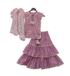 Pre-Order: Purple Embroidery Kurta with Purple Lehenga
