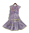 Pre-Order: Purple Kurti with attached Phulkari Jacket