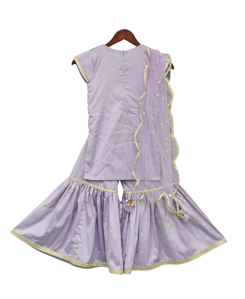 Pre-Order: Purple Kurti with attached Phulkari Jacket