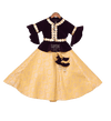 Pre-Order: Purple Velvet Peplum Choli with Yellow Brocade Lehenga