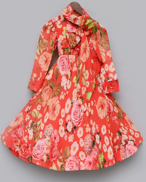 Pre-Order: Red Floral Gown