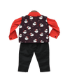 Pre-Order: Santa Claus Print Waist Coat with Pant & Shirt
