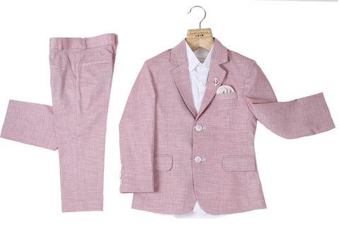 Pre-Order: Red Milange 3 Pc Suit Set