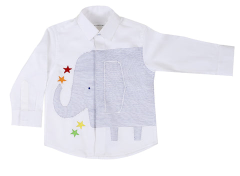 Pre-Order: Elephant Gazing Stars Embroidery Shirt