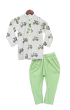 Pre-Order: Scooter Embroidery Kurta with Pista Green Churidar