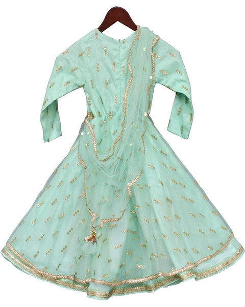 Pre-Order: Sea Green Anarkali Dress