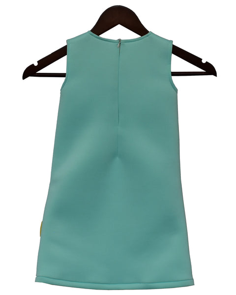 Pre-Order: Sea Green and Lemon Yellow Lycra Dress