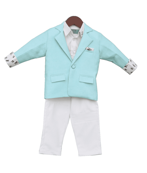 Pre-Order: Sea Green Coat with Shirt & Pant