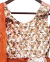 Pre-Order: Sequence 3D Flower Choli with Orange Organza Lehenga