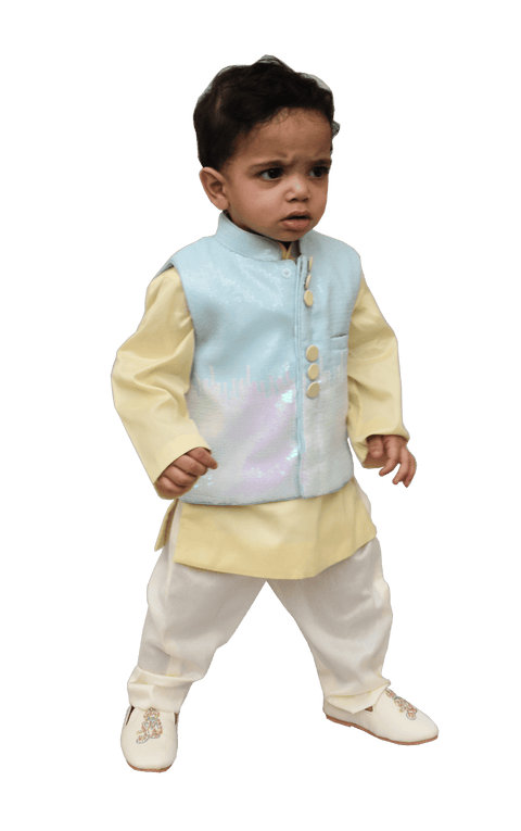 Pre-Order: Sequence Nehru Jacket with Kurta & Pant