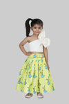 Pre-Order: White Top with Printed Skirt