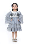Pre-Order: Frilly Sleeves with squence emb top dress