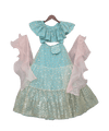 Pre-Order: Sky Blue Sequence Top with Lehenga