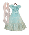 Pre-Order: Sky Blue Sequence Top with Lehenga