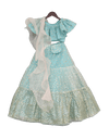 Pre-Order: Sky Blue Sequence Top with Lehenga