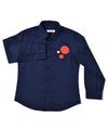 Pre-Order: Blue Shirt with Embroidery