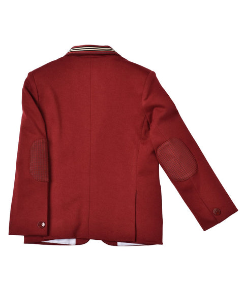 Pre-Order: Red Blazer with Tape detailing on Collar and Self Elbow Patch