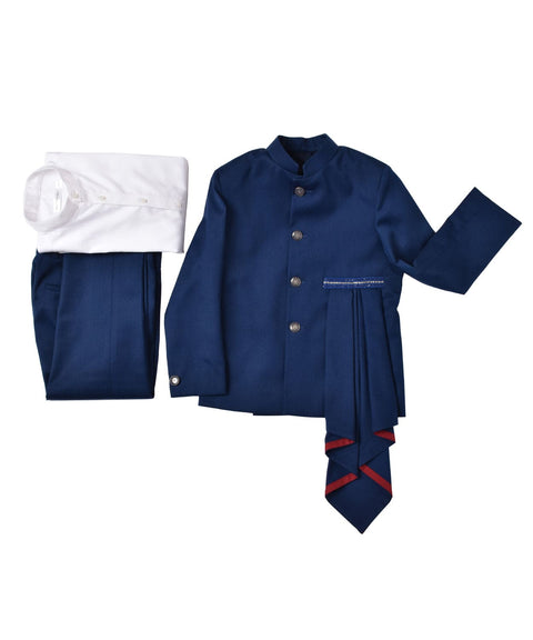 Pre-Order: Blue Jodhpuri with Drape