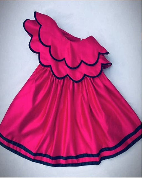 Pre-Order: Hot Pink Satin Knee Length Dress