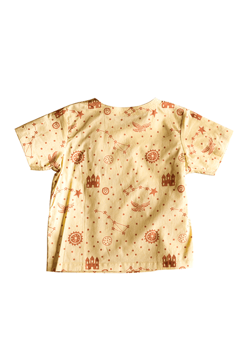Dhruvtara Print Angarakha Top with Natural Dyed Orange Pajama